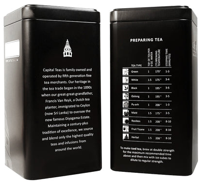 Capital Teas Tin 8 oz. (3.5" x 3.5" x 6.875")